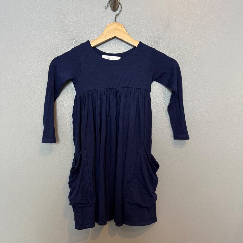 REMIE GIRL navy blue long sleeve day dress size 5